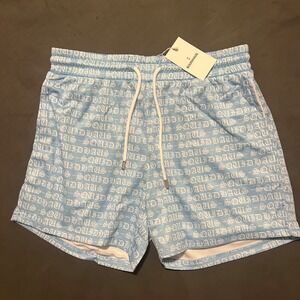 SQUIDHAUS Mesh Shorts‎ Mens L Light Blue Drawstring Pockets Gym NWT